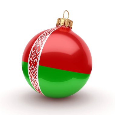 3D render Noel top ile Beyaz Rusya bayrağı