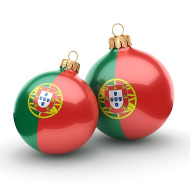 3D render Noel topu Portekiz bayrağı ile