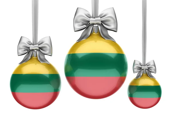 3D rendering labdát karácsonyi Litvánia zászlaja — Stock Fotó
