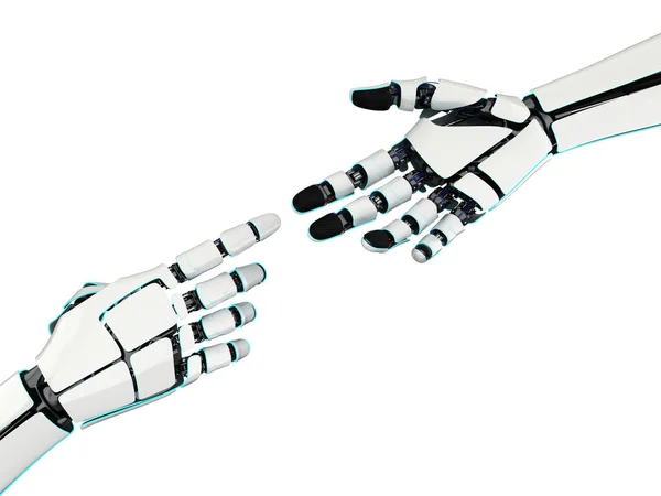3D vykreslování dvě ruce robota — Stock fotografie