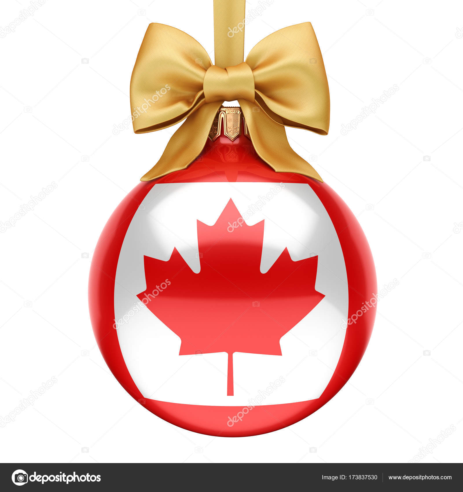 Rendu 3d Boule De Noël Avec Le Drapeau Du Canada