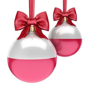 3D render Noel top Polonya bayrağı ile