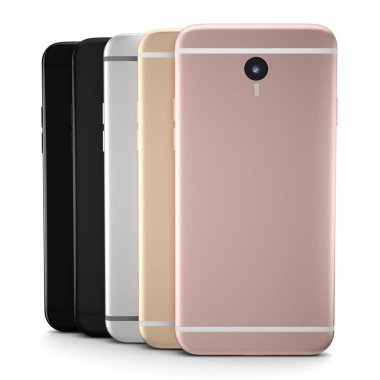 3D render siyah ekranlı akıllı telefon ayarla