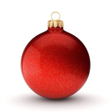 3D Render kırmızı Noel top