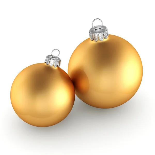 3D rendering gouden kerstballen — Stockfoto