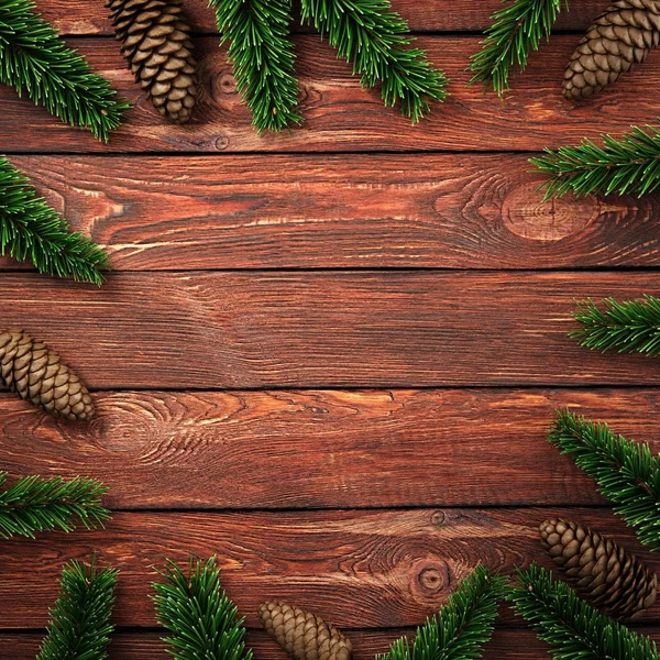 3D renderowania ciemny Boże Narodzenie drewniane tła — Zdjęcie stockowe
