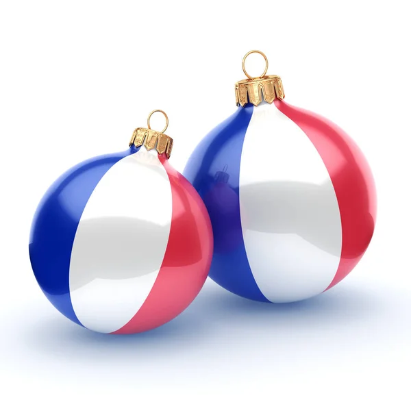 Representación 3D Bola de Navidad con la Bandera de France — Foto de Stock