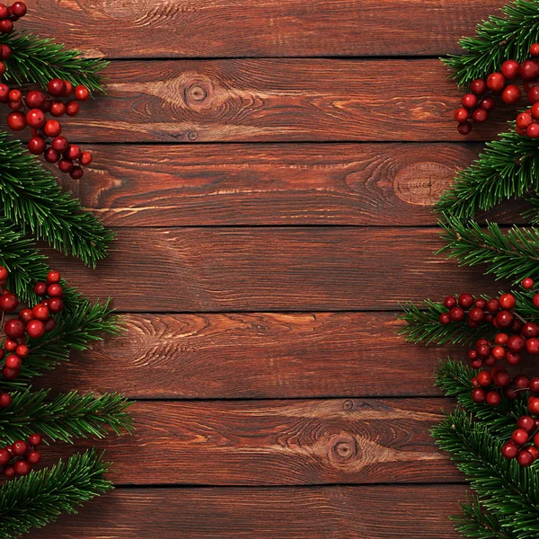 3 d レンダリング暗いクリスマスの木製の背景 — ストック写真