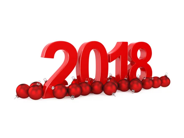 3D rendering 2018 nyår röda siffror — Stockfoto