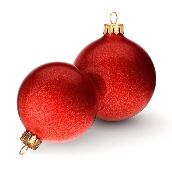 3D рендеринг красные рождественские шары — стоковое фото