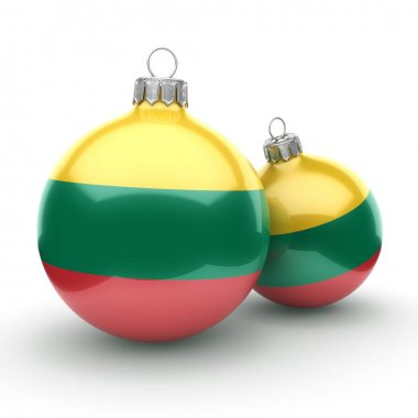 3D render Noel top ile Litvanya bayrağı