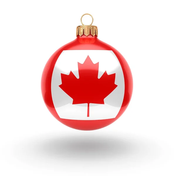 Rendre 3D boule de Noël avec le drapeau du Canada — Photo