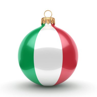 3D render Noel top ile İtalya bayrağı