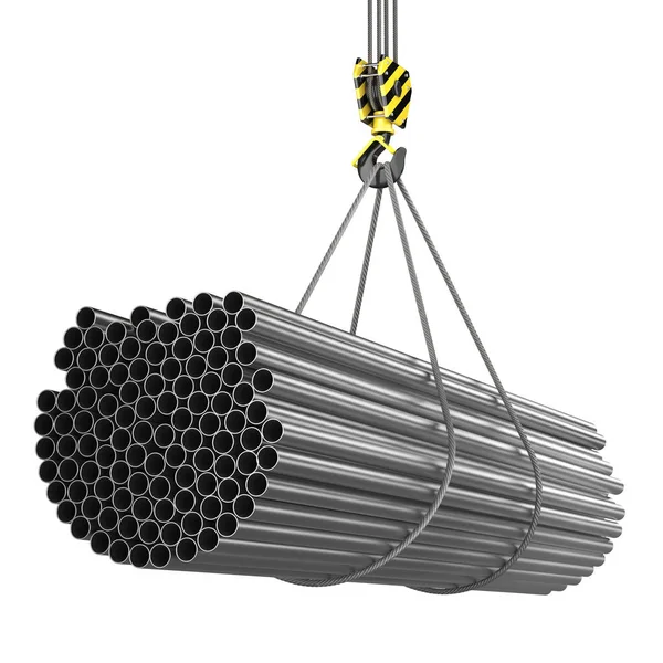 bir vinç kanca bir yük ile 3D render