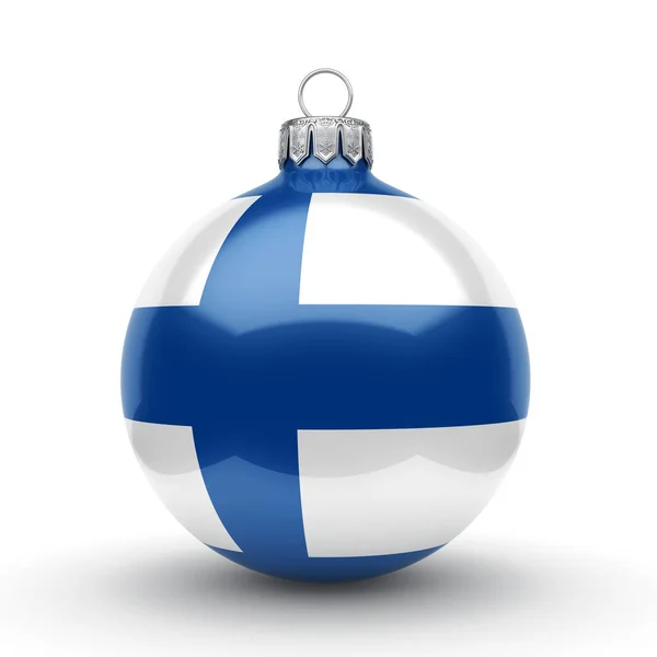 3D rendering Christmas ball with the flag of Finland — Stock Photo, Image