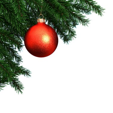 Yeni yıl köknar ağacı 3D render Şubesi