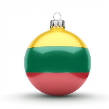 3D render Noel top ile Litvanya bayrağı