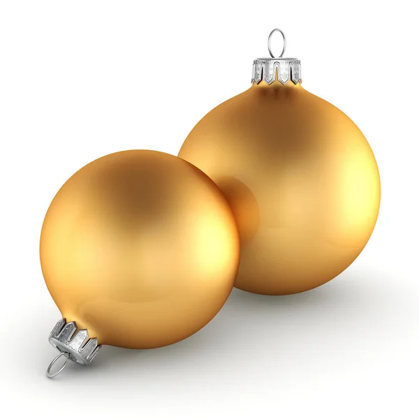 3D işleme altın Noel topları — Stok fotoğraf
