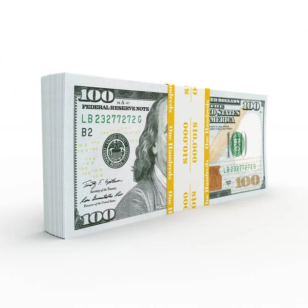 3D rendering een pack van ons dollar — Stockfoto