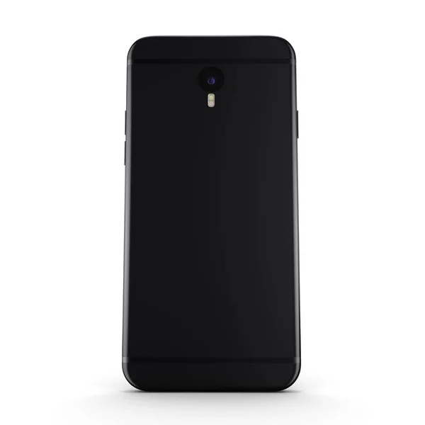 3D rendering black matt smart phone with black screen — Stock Photo, Image