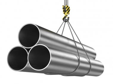 bir vinç kanca bir yük ile 3D render