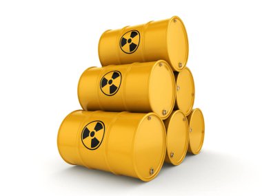 3D render radyoaktif varil