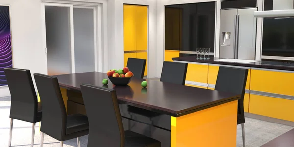 3D rendering moderne keuken — Stockfoto