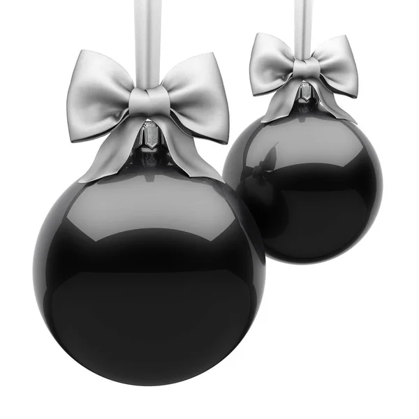 3D rendering μαύρα Χριστούγεννα μπάλα — Φωτογραφία Αρχείου