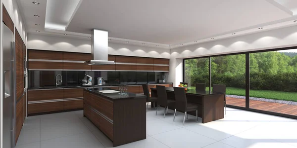 3D rendering modern konyha — Stock Fotó