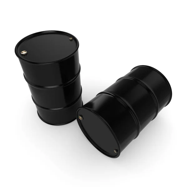 3D рендеринг чёрных бочек — стоковое фото