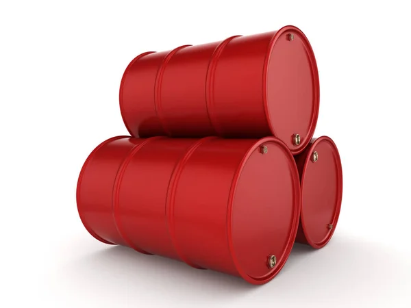 3D rendering red barrels — Stock Photo, Image