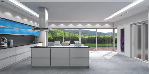 3D renderizado cocina moderna — Foto de Stock