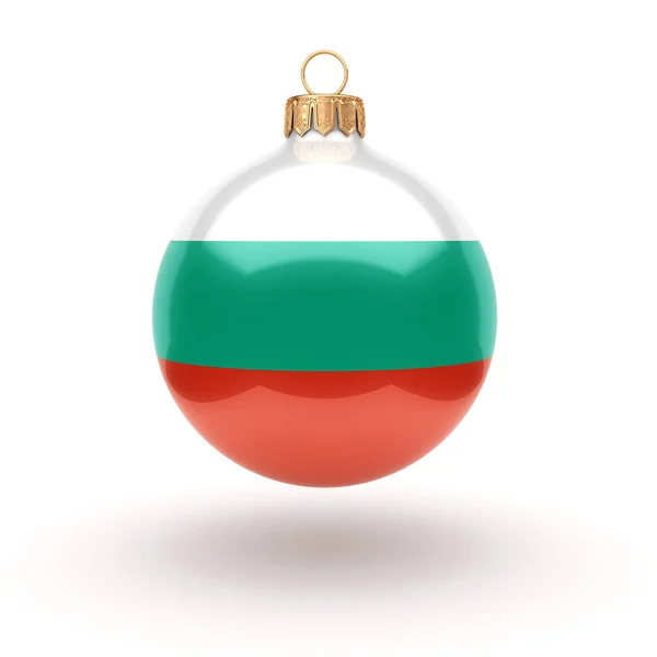 Representación 3D de la bola de Navidad con la bandera de Bulgaria — Foto de Stock