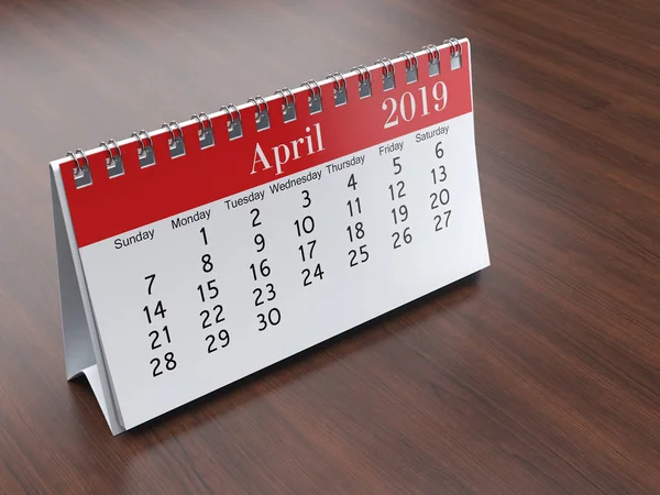 Calendário de renderização 3D — Fotografia de Stock