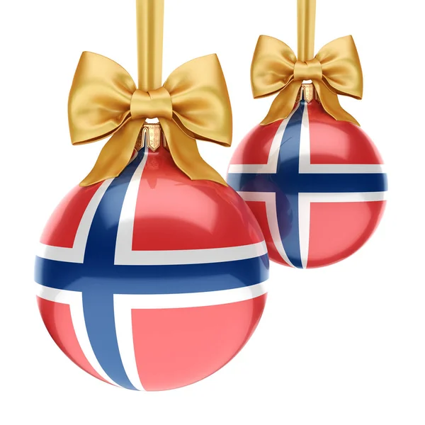 3D rendering Christmas ball with the flag of Norway — Stock Photo, Image