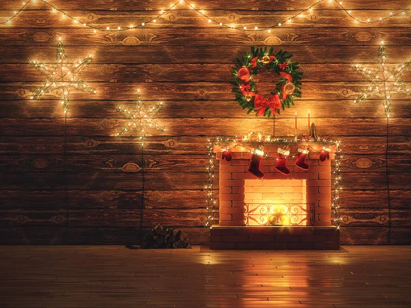 3D Renderizado interior de Navidad — Foto de Stock