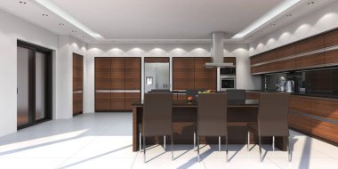 3D işleme modern mutfak