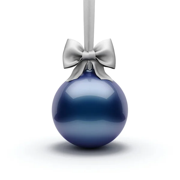 3D rendu bleu foncé boule de Noël — Photo