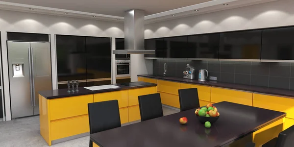3D renderizado cocina moderna — Foto de Stock
