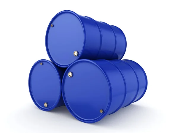 Representación 3D barriles azules —  Fotos de Stock