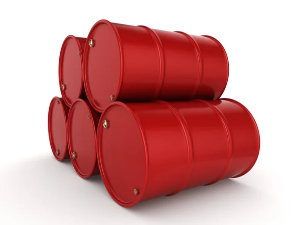 3D rendering red barrels — Stock Photo, Image