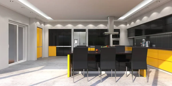 3D renderizado cocina moderna — Foto de Stock