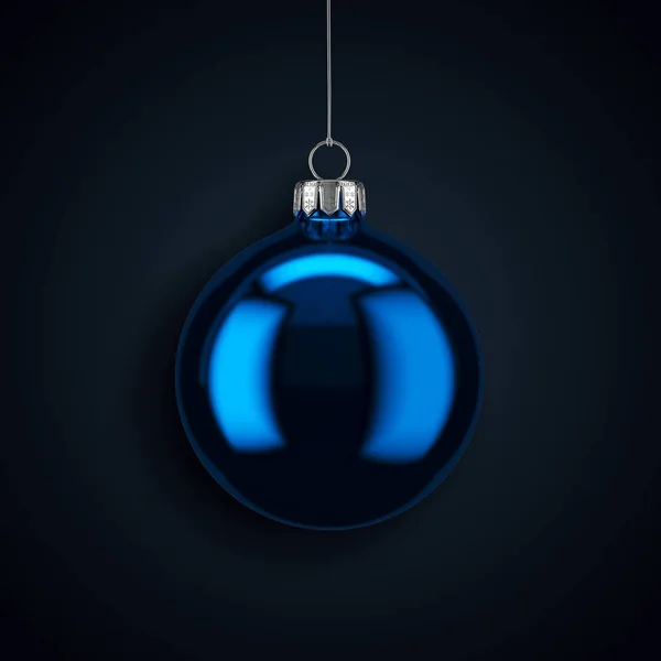 3D Renderelés karácsonyi labda egy sötét háttér — Stock Fotó