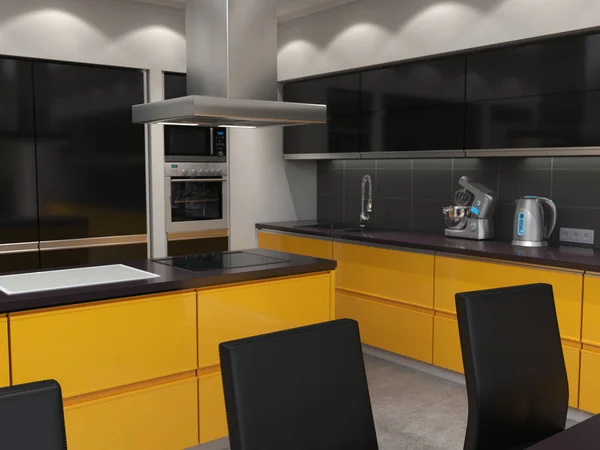 Dapur modern render 3D — Stok Foto