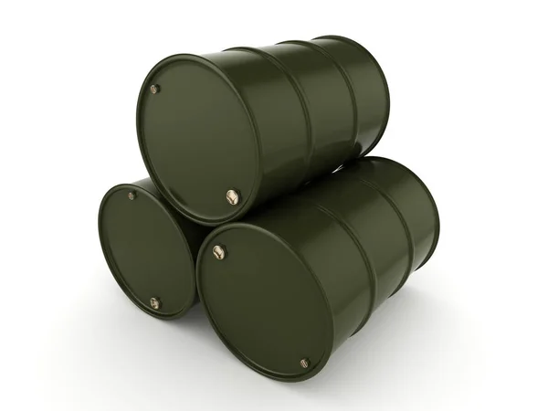 3D rendering khaki barrels — Stock Photo, Image