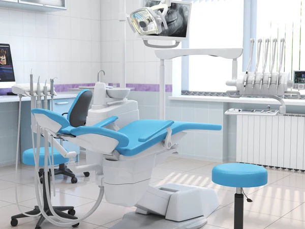 3D modern dişçi ofisi.