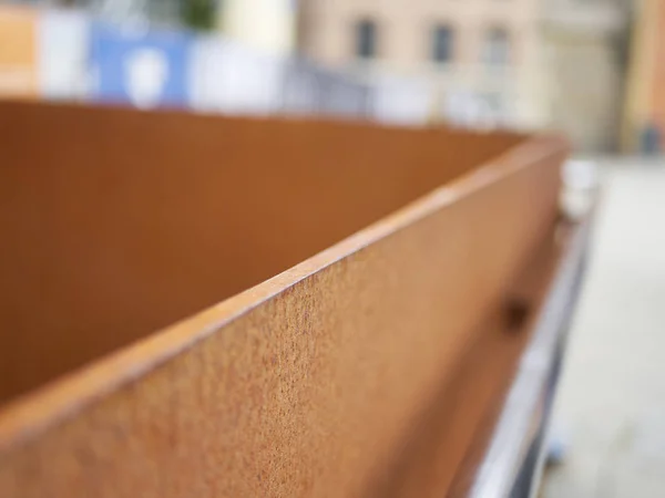 Corten Steel Design Fence Hamburg Alemania Imagem De Stock