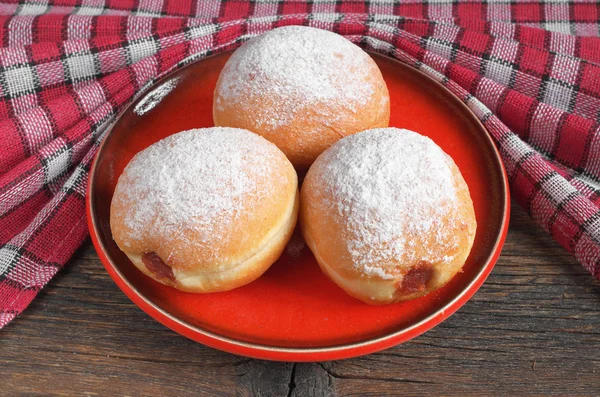 Donuts with jam — Stock Photo, Image