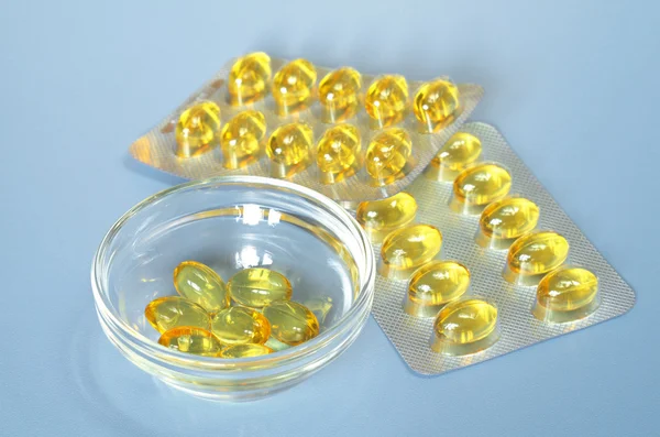 Vissen olie capsules — Stockfoto