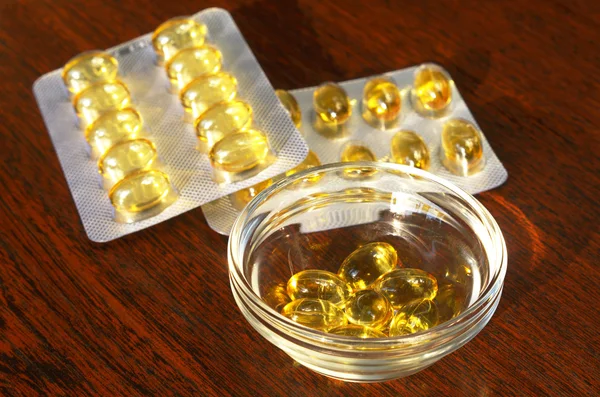 Vissen olie capsules — Stockfoto